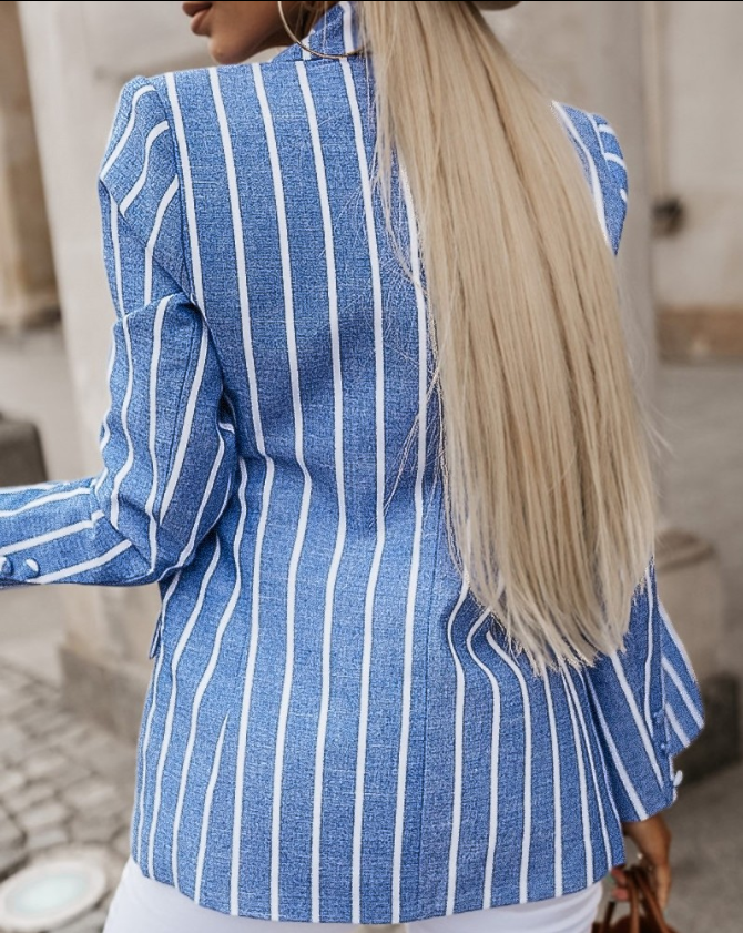 Striped Print Blazer