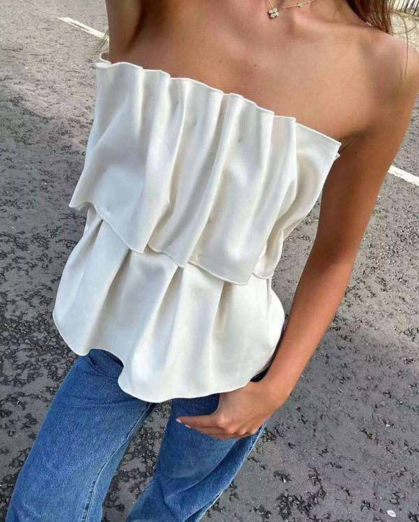 Bud Pleated Tube Top