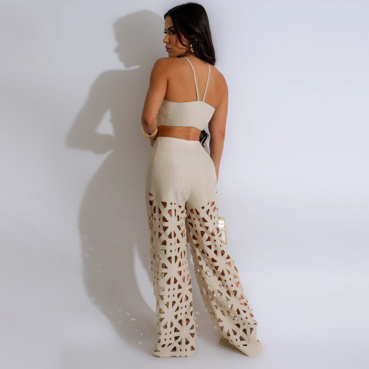 Camisole with Cutout Wide Leg Pants