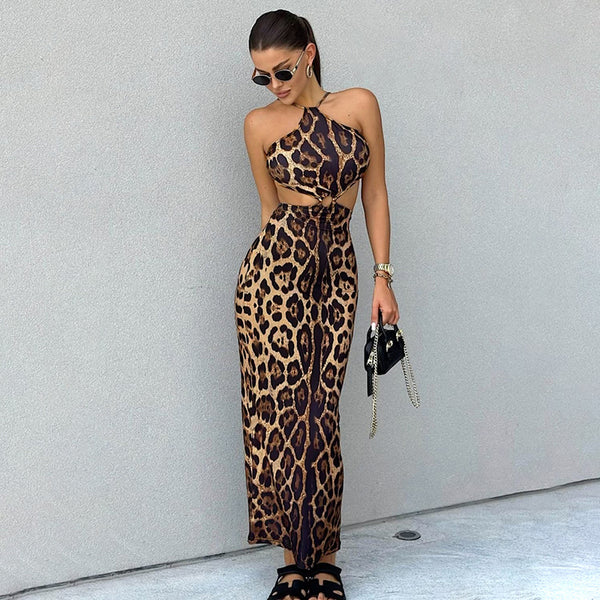 Leopard Print Sling Dress