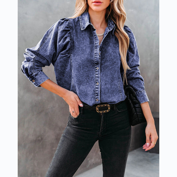 Collared Denim Shirt