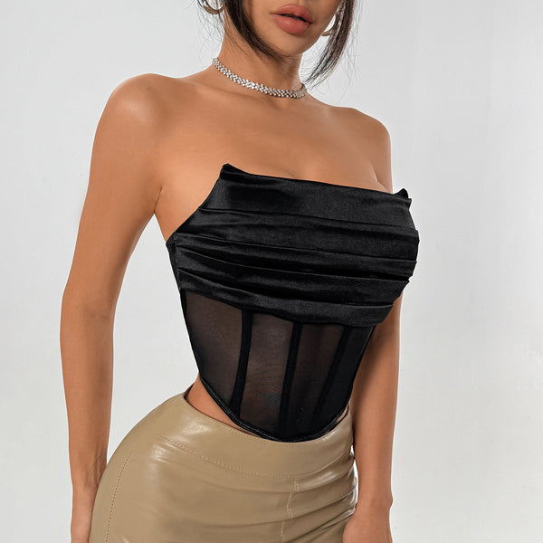 Corset Bra Pleated Top