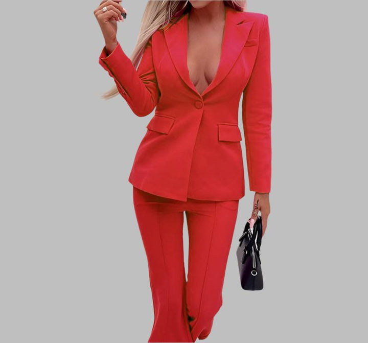 Business Wear Jacket  Suit- Red