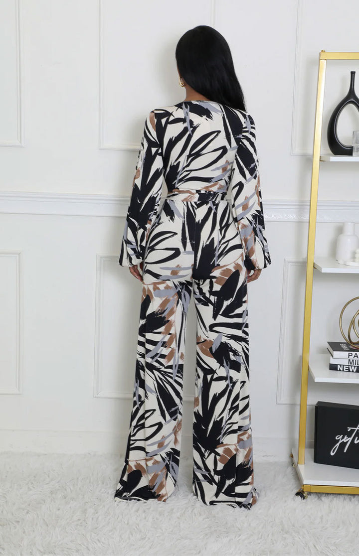 Printed Wide Leg Jumpsuit