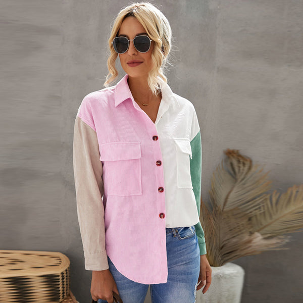 Color Block Long Sleeve Shirt