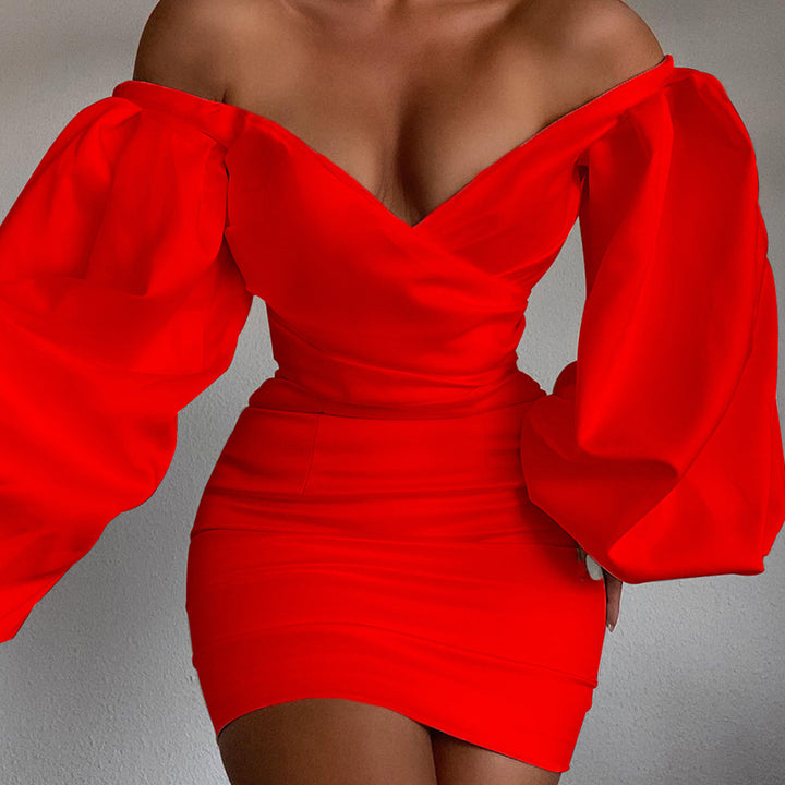 Off-the-Shoulder Dress - Red