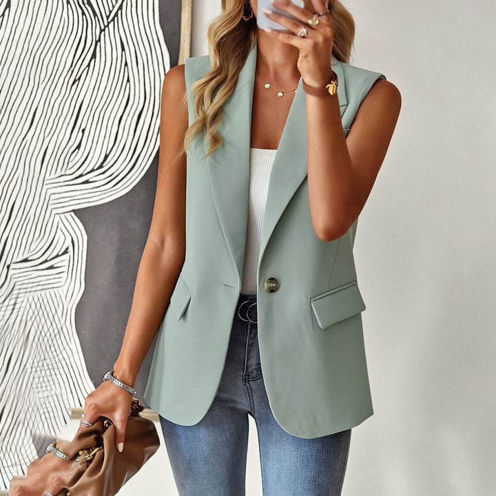 Loose Office Sleeveless Vest- Green