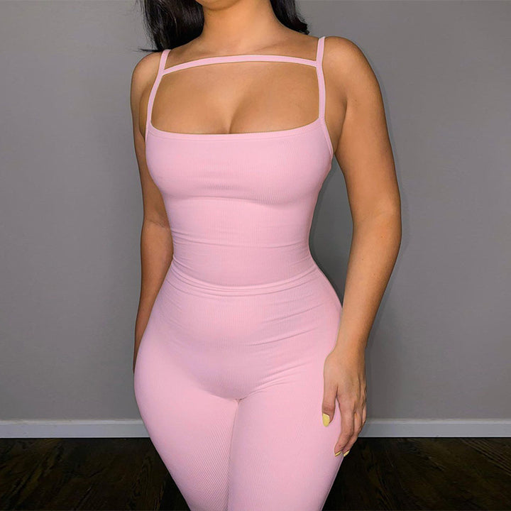 Spaghetti Strap Jumpsuit - Pink